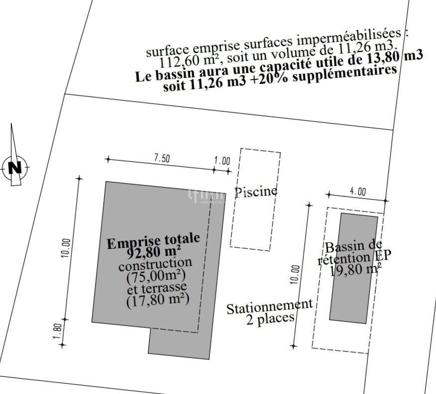 Photo 2 : Terrain à bâtir villa avec piscine avec Permis accordé