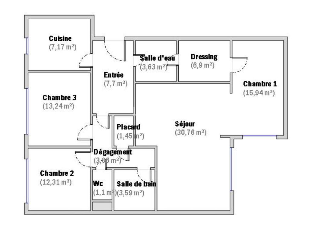 Photo 2 : Appartement 4 pièces -108m2 Quartier Bel Air