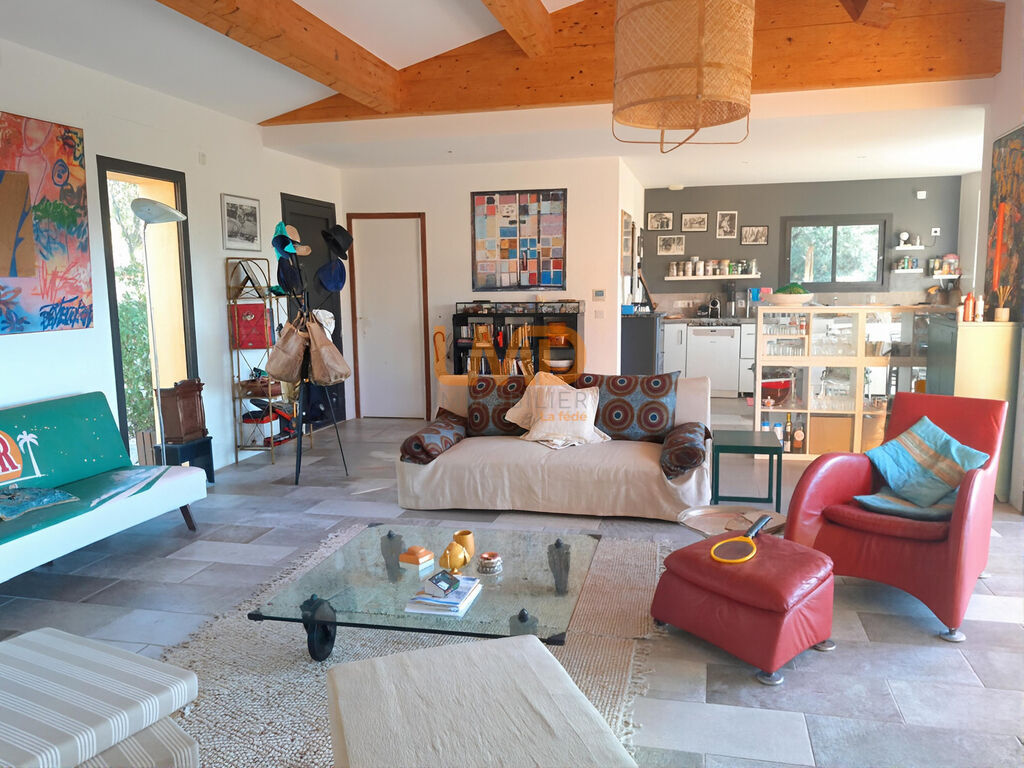 Photo 6 : Villa plain pied vue mer piscine DPE A Callas 125 m2