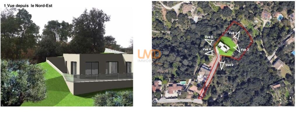 Photo 3 : Terrain avec permis et fondations d'une maison