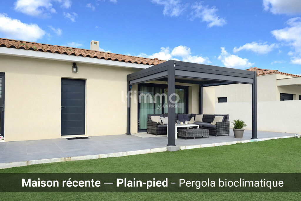 Photo 1 : Maison T4 -108 m² Moussan, jardin, pergola bioclimatique, clim