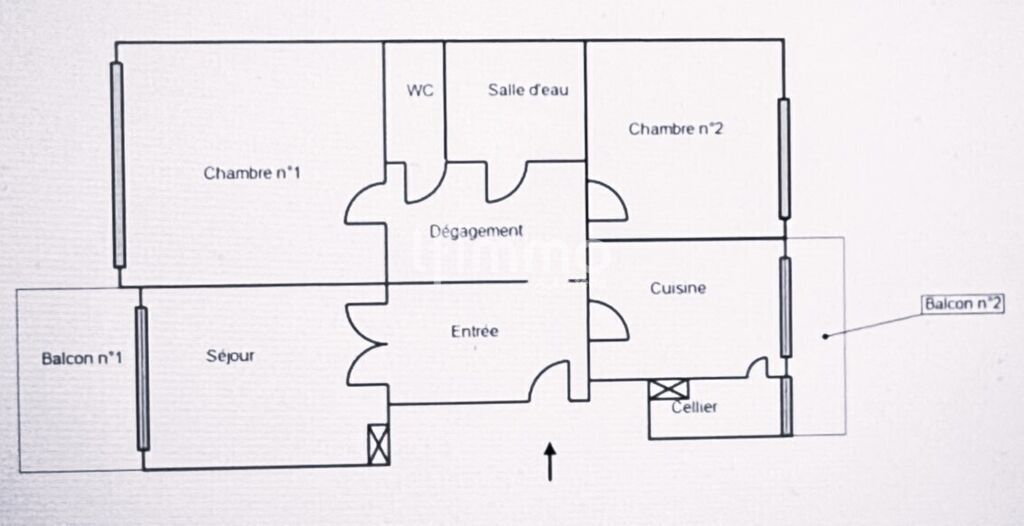 Photo 3 : Montagne Verte : T3traversant, 2 balcons, cave, garage