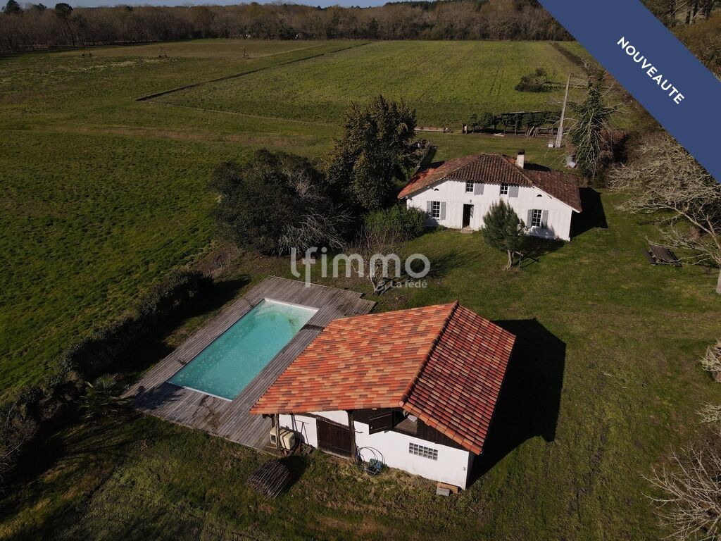 Photo 1 : Maison landaise rénovée avec piscine