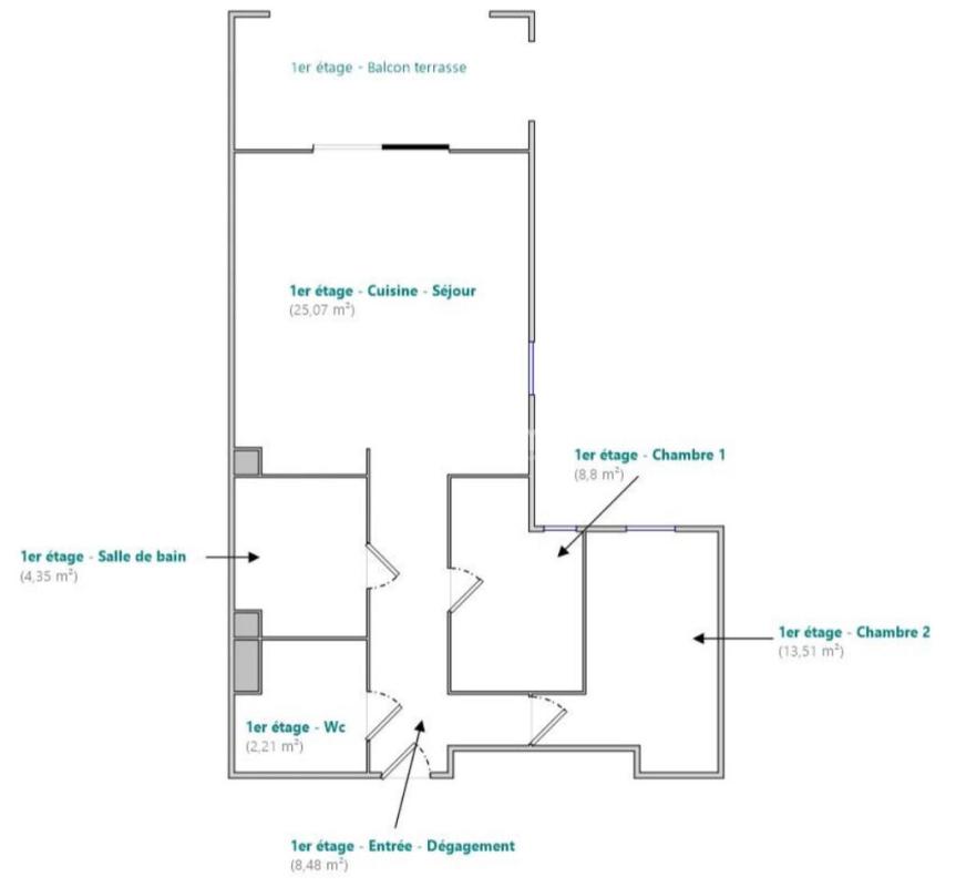 Photo 7 : Beau F3 récent avec terrasse