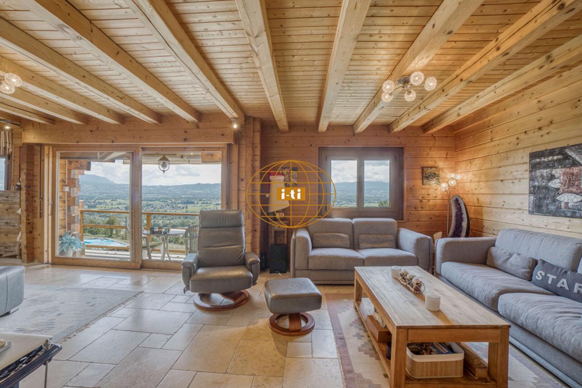 Photo 5 : ELEGANT CHALET MADRIER : 9 PIECES / 4 CHAMBRES 170 M² HABITABLES (273 M² AU SOL) - GRAND TERRAIN ARBORE : 4 180 M² AVEC PISCINE - CONTAMINE SUR ARVE (HAUTE SAVOIE)